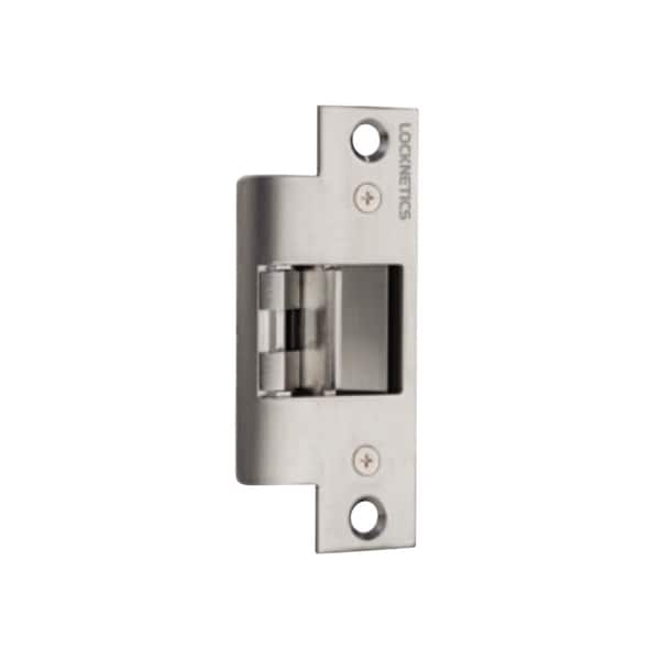 E-Strike No Cut 9/16in Deep with Latch Bolt Monitor Satin Stainless Steel Finish